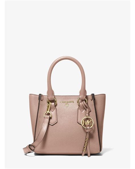 kris small pebbled leather satchel michael kors|Amazon.com: Michael Kors Kris Small Satchel (brown signature).